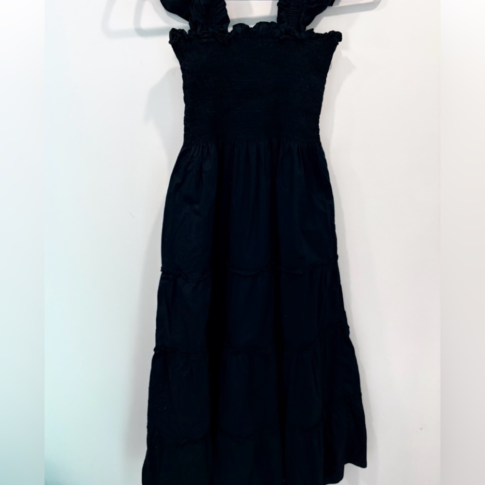 HILL HOUSE HOME
Ellie Nap Dress Black Size XXS Ruffle Sleeves Pockets Smocking - Picture 2 of 9